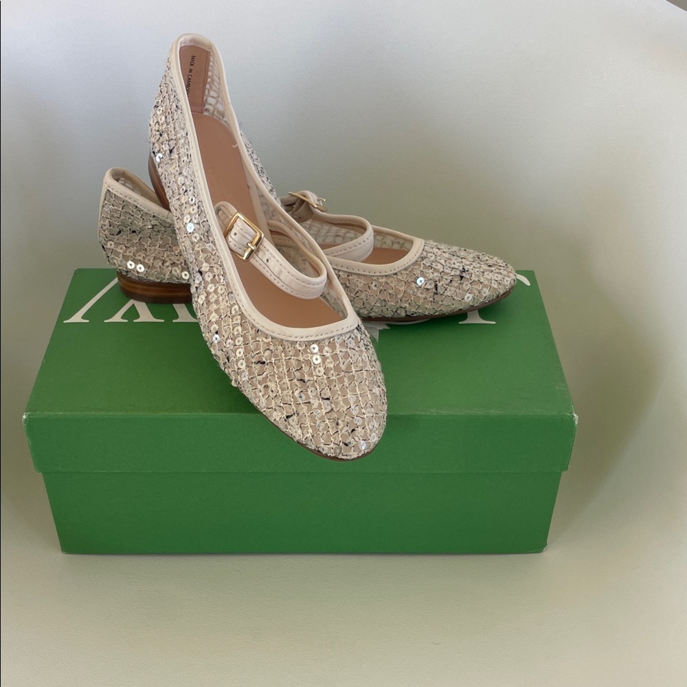 J. Crew Gold Sequin Mary Jane size 8